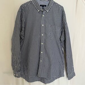 Tommy Hilfiger - Navy and White check Men's Button Up Collar Shirt- SzXL